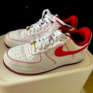 Red and white Nike air